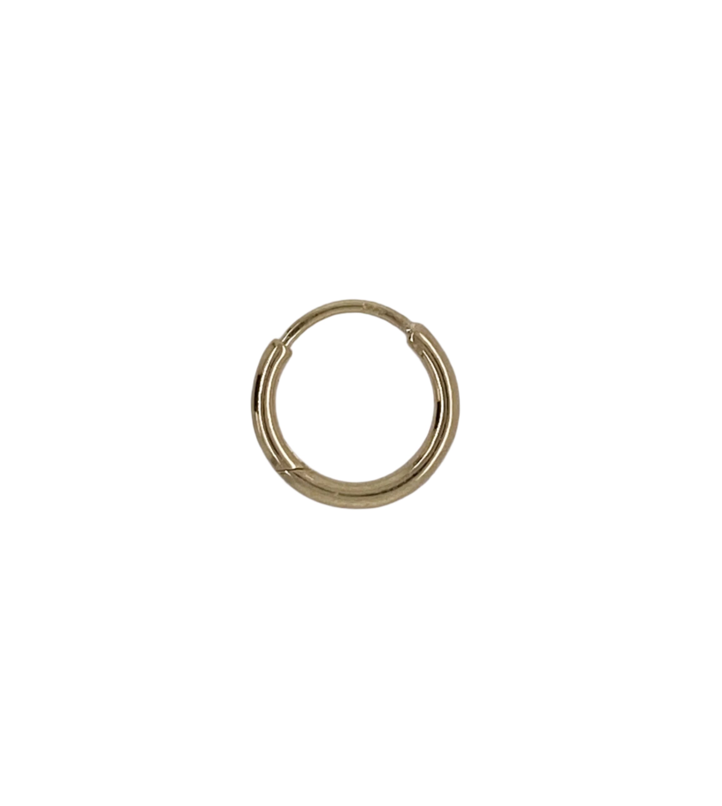 Australian Made 9ct Yellow Gold Hinged 13mm Hoop Earrings