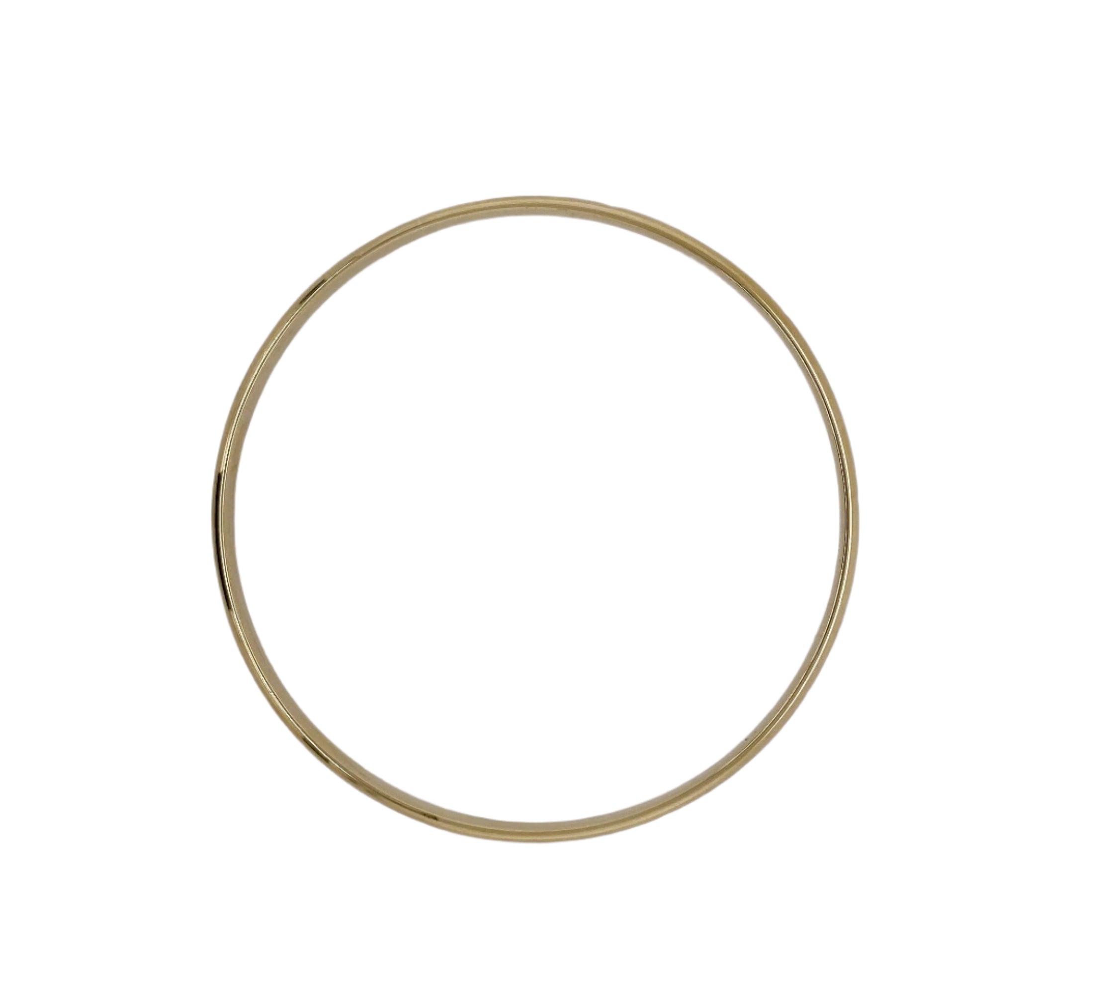 Australian Made 9ct Yellow Gold Half Round Engraved Solid Bangle