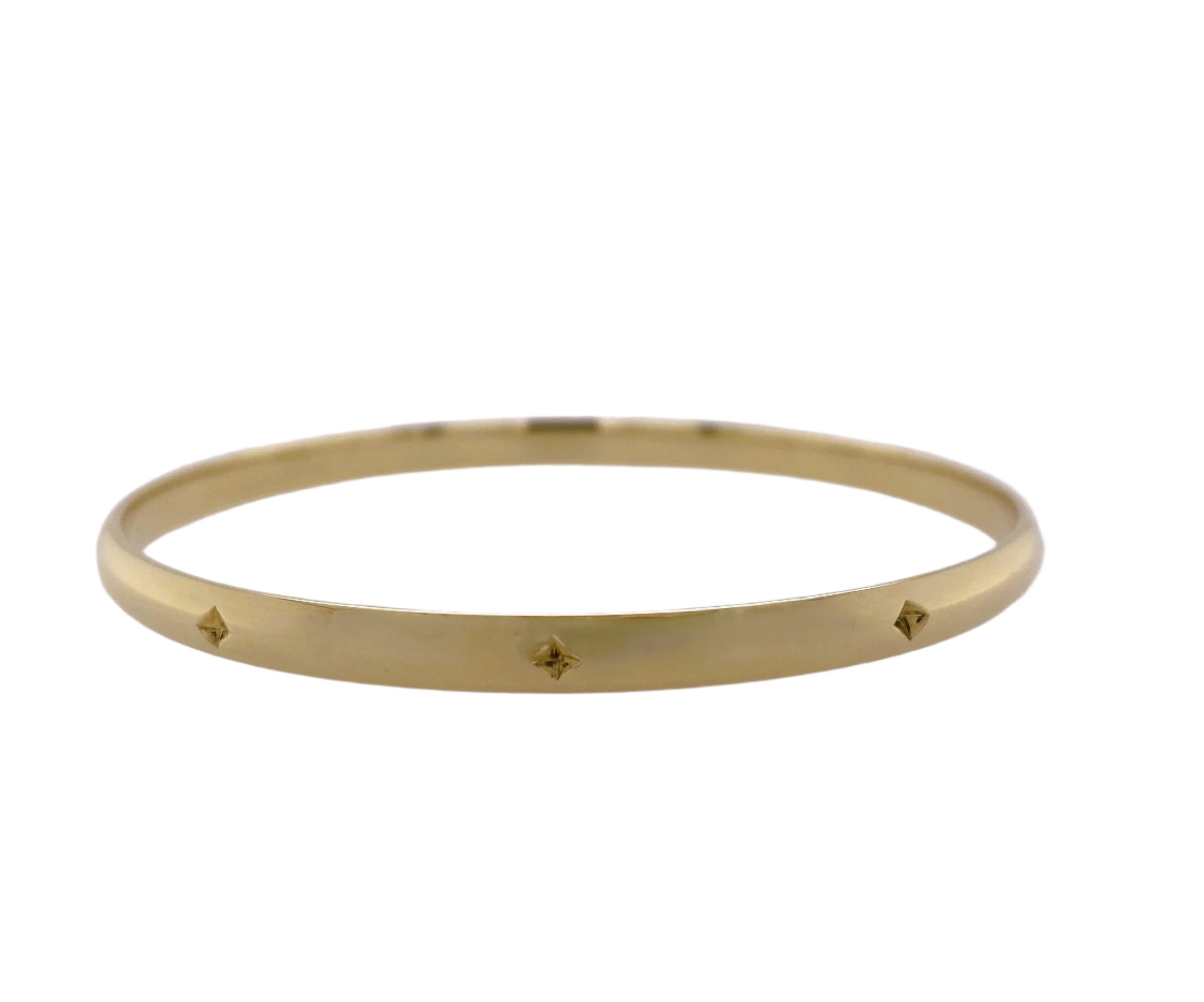 Australian Made 9ct Yellow Gold Half Round Engraved Solid Bangle