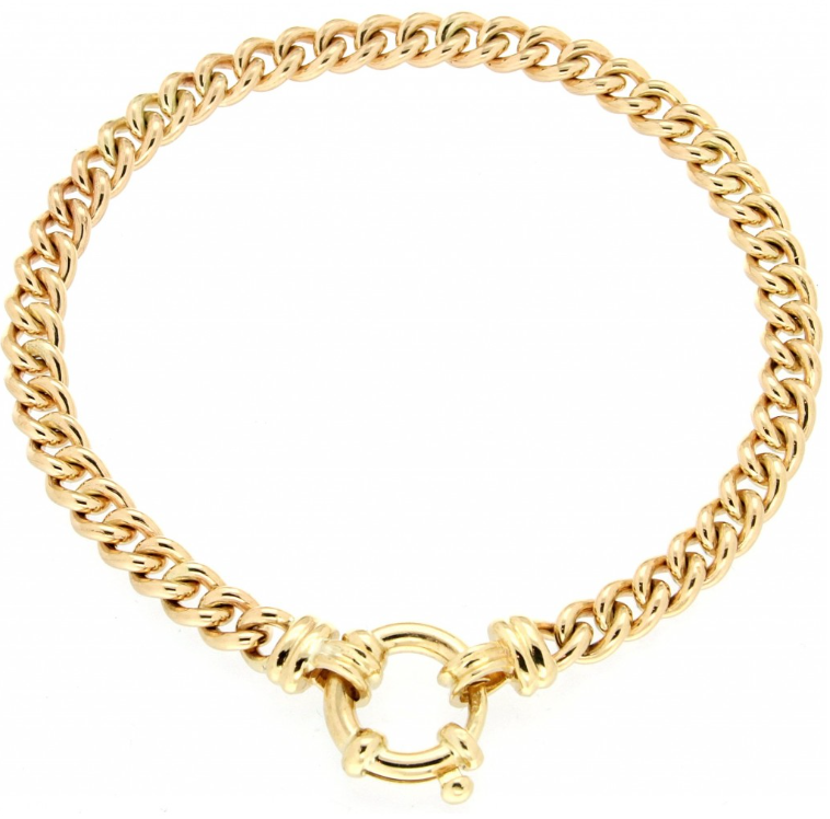 Australian Made 9ct Yellow Gold Solid Curb Link Bracelet.
