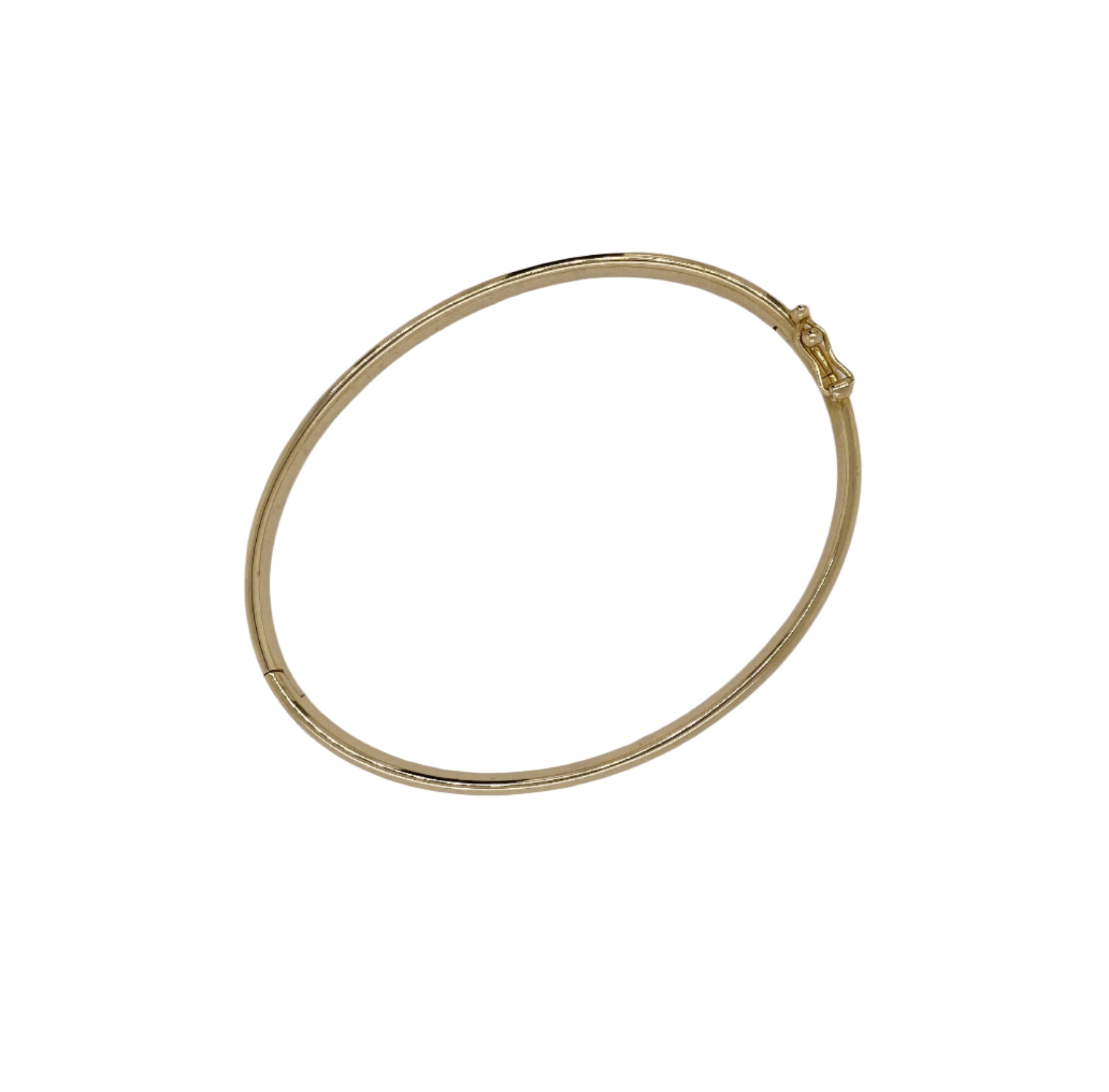 Australian Made 9ct Yellow Gold Oval Hinged Bangle