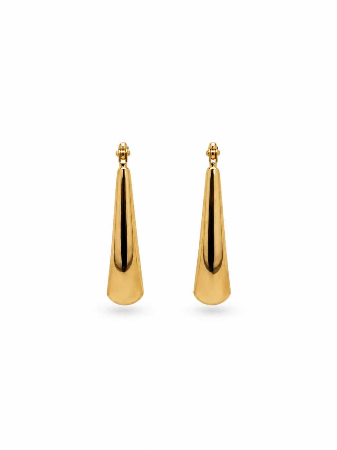 Yellow Gold Elongated Hoops