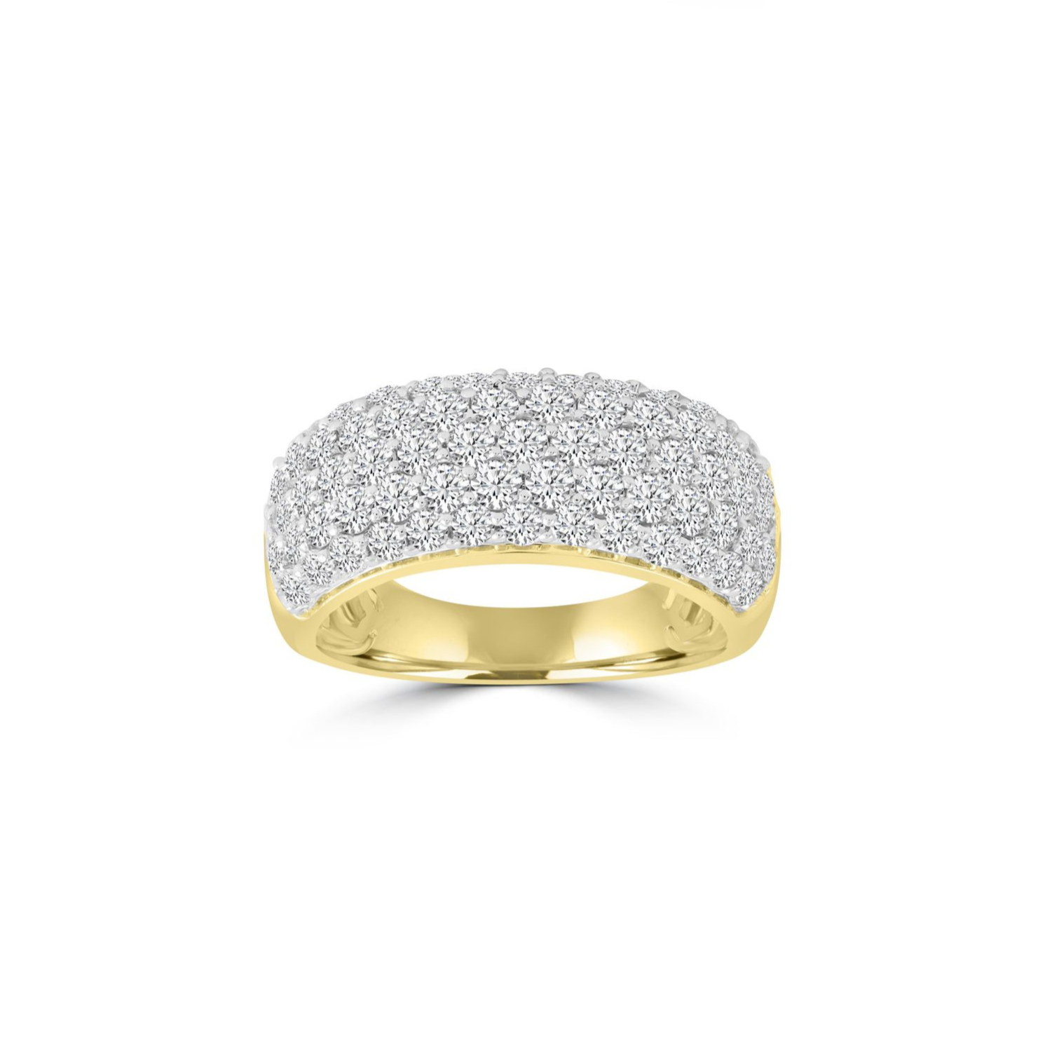 Yellow Gold Pave Set Diamond Ring