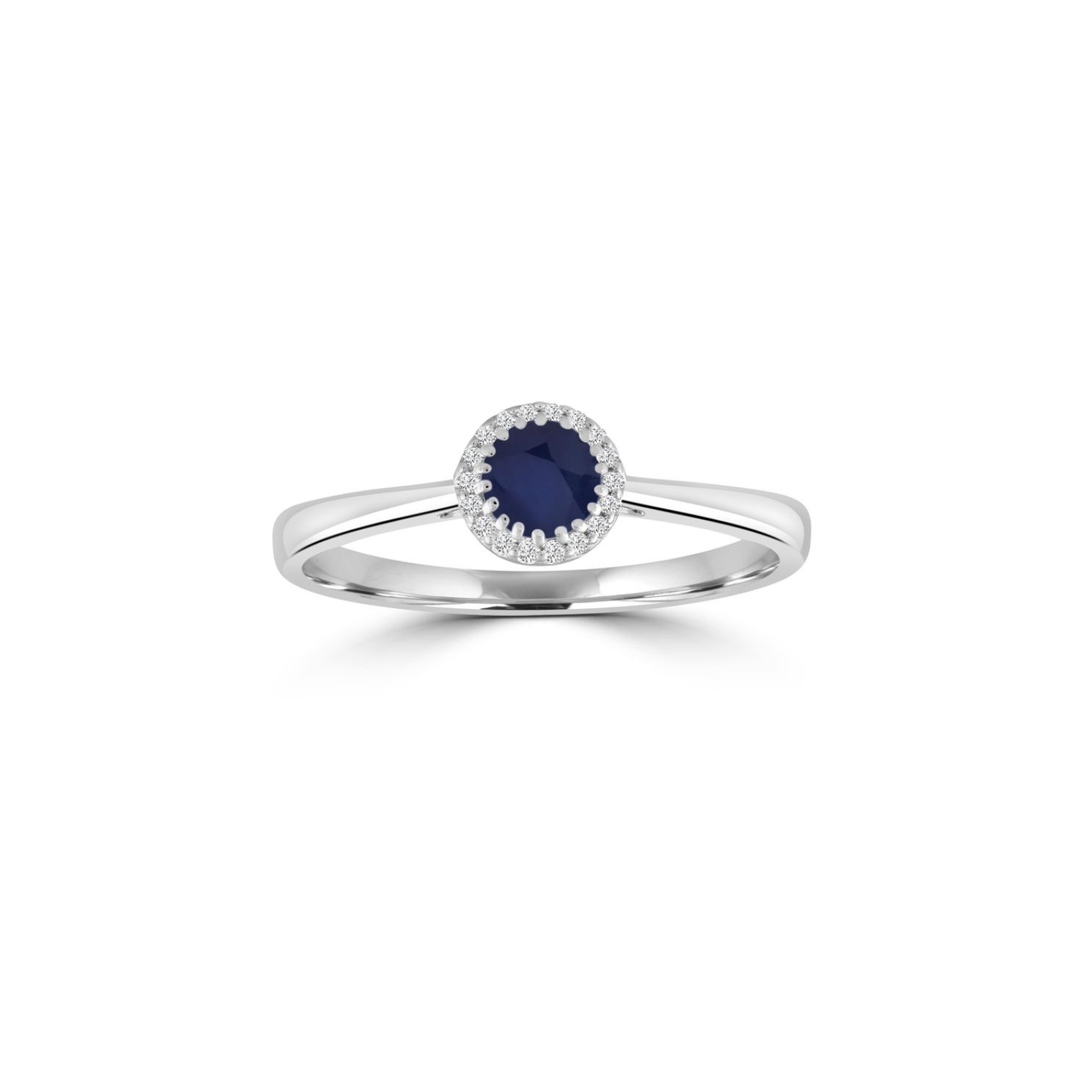 White Gold Sapphire & Diamond Ring