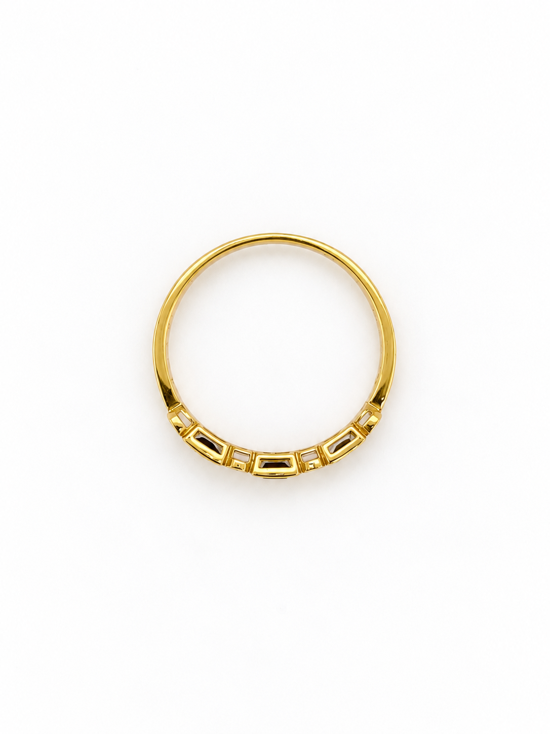 9ct Yellow Gold Sapphire & Diamond Set Band Stacker Ring