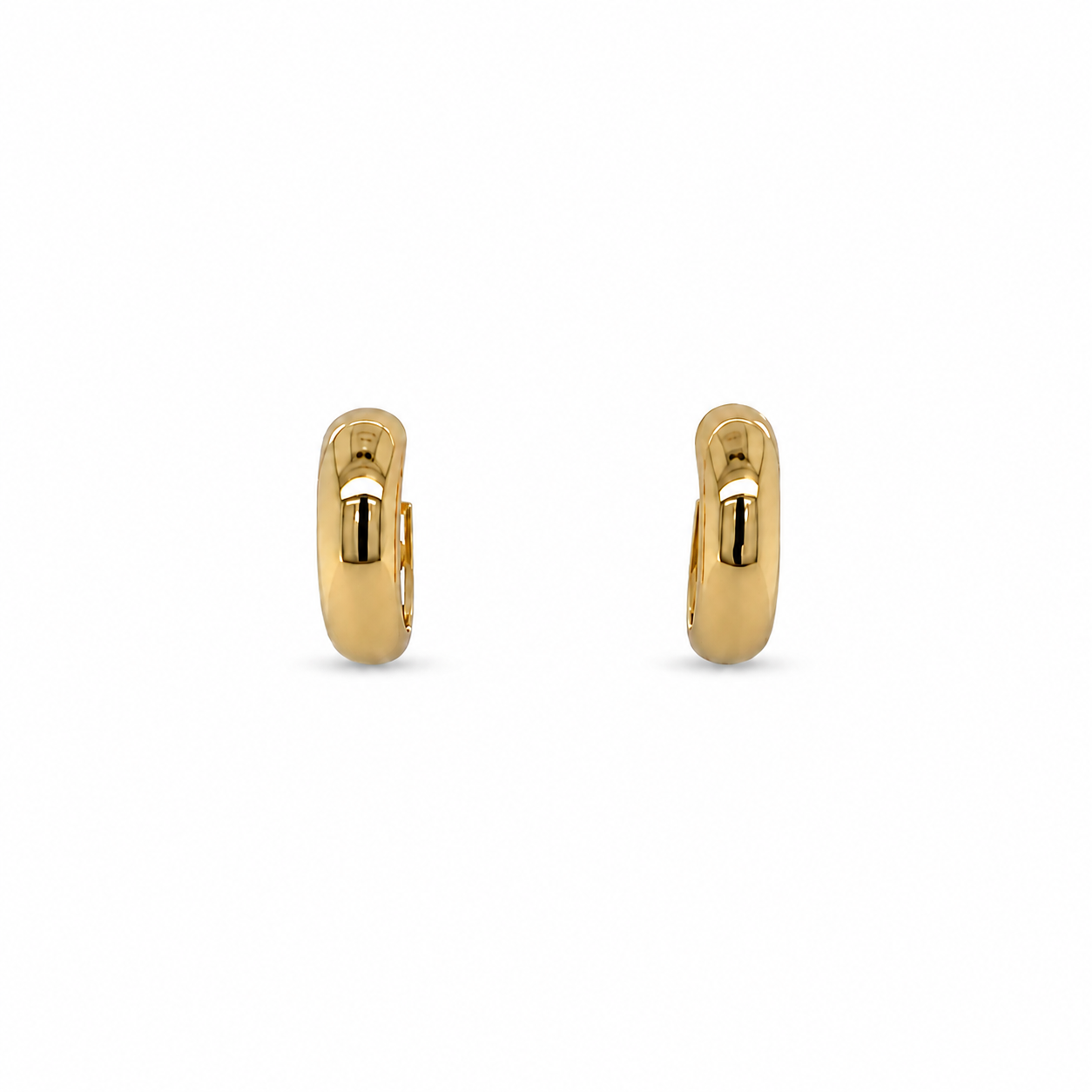9ct Yellow Gold Half Round Huggies With Criss Cross Pattern