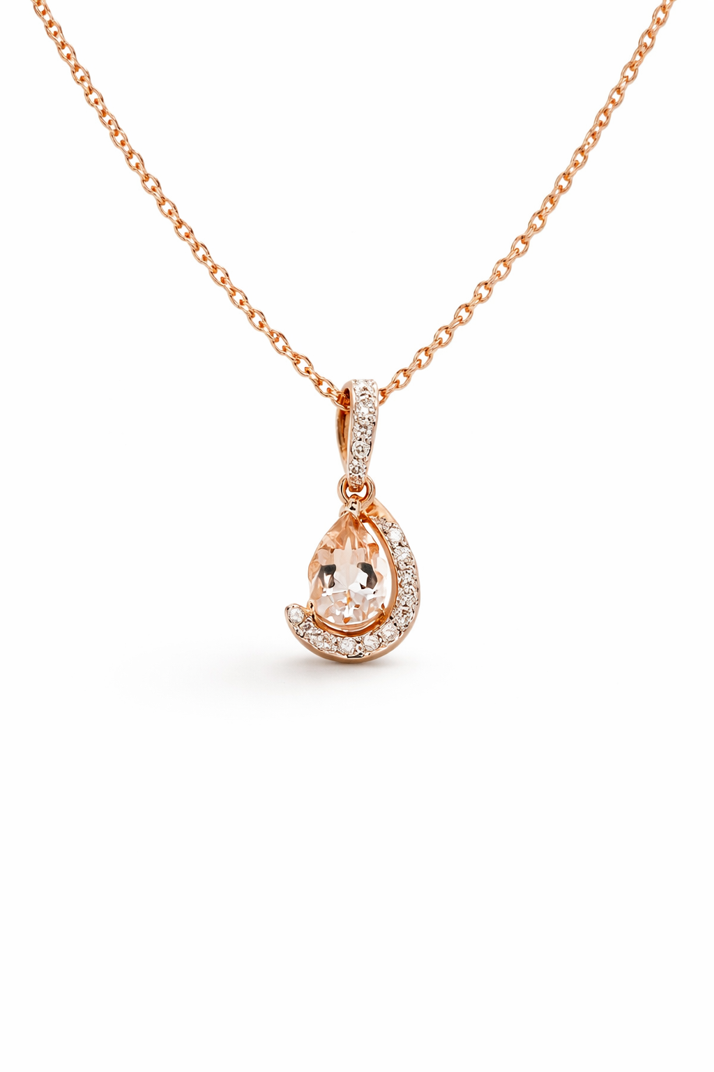Rose gold Diamond & Morganite Set Pendant