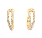 14ct Yellow Gold Diamond Love Loop Huggies