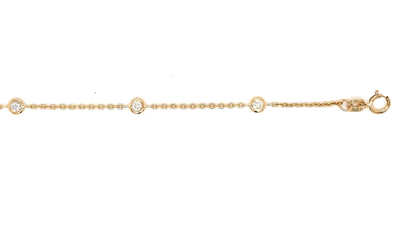 9ct Yellow Gold Diamond Bracelet 19.5cm