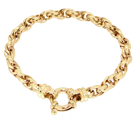 Australian Made 9ct Yellow Gold Wheat Bracelet