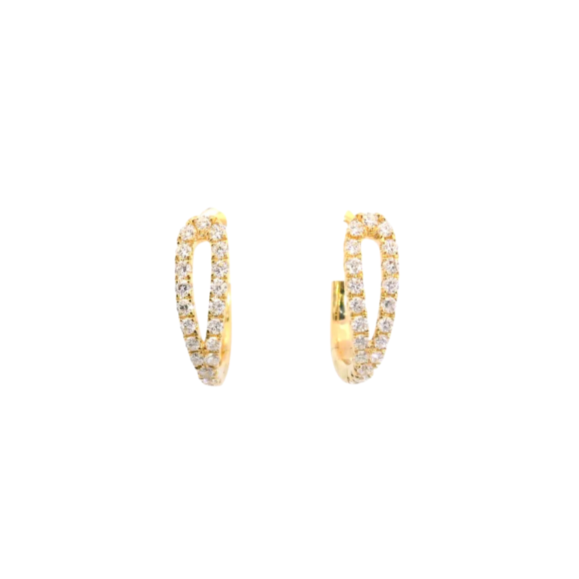 Yellow Gold Diamond Love Loop Huggies