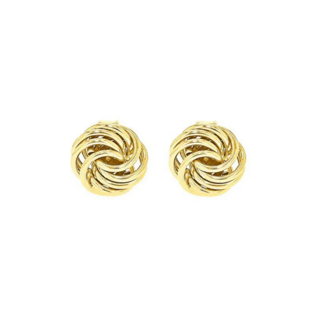 Yellow Gold 8mm Knot Stud Earrings