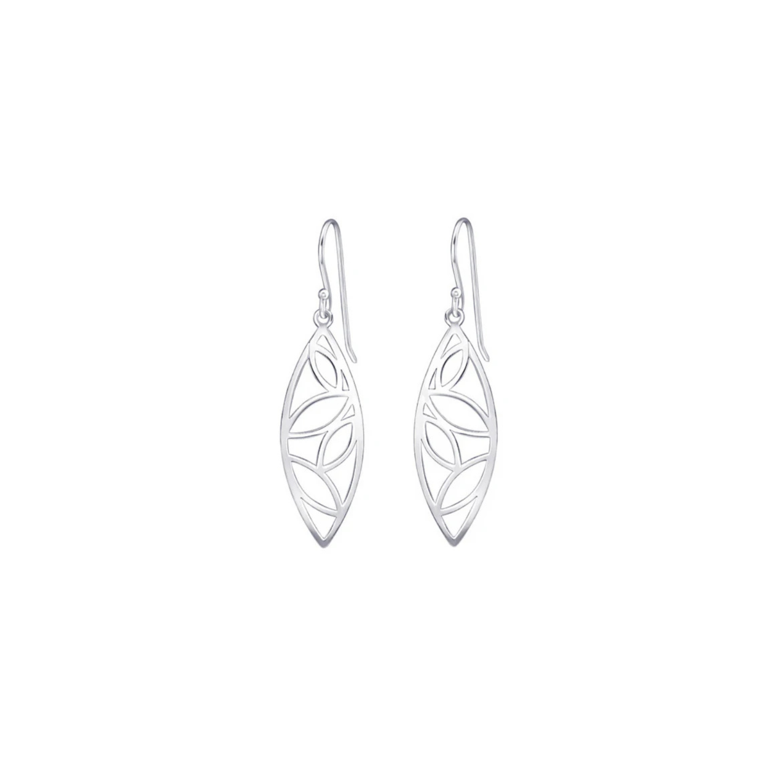 Sterling Silver Leaf Drop Earrings