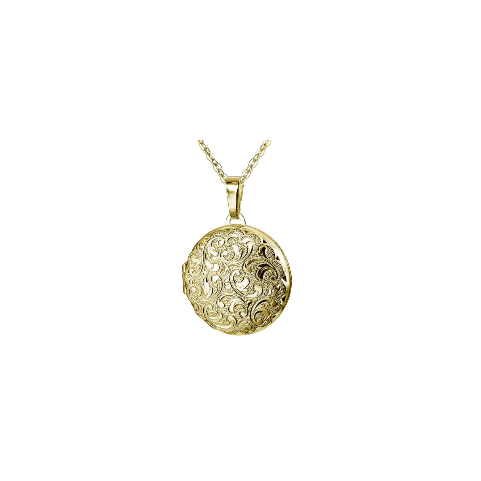 Yellow Gold Round Engraved Locket