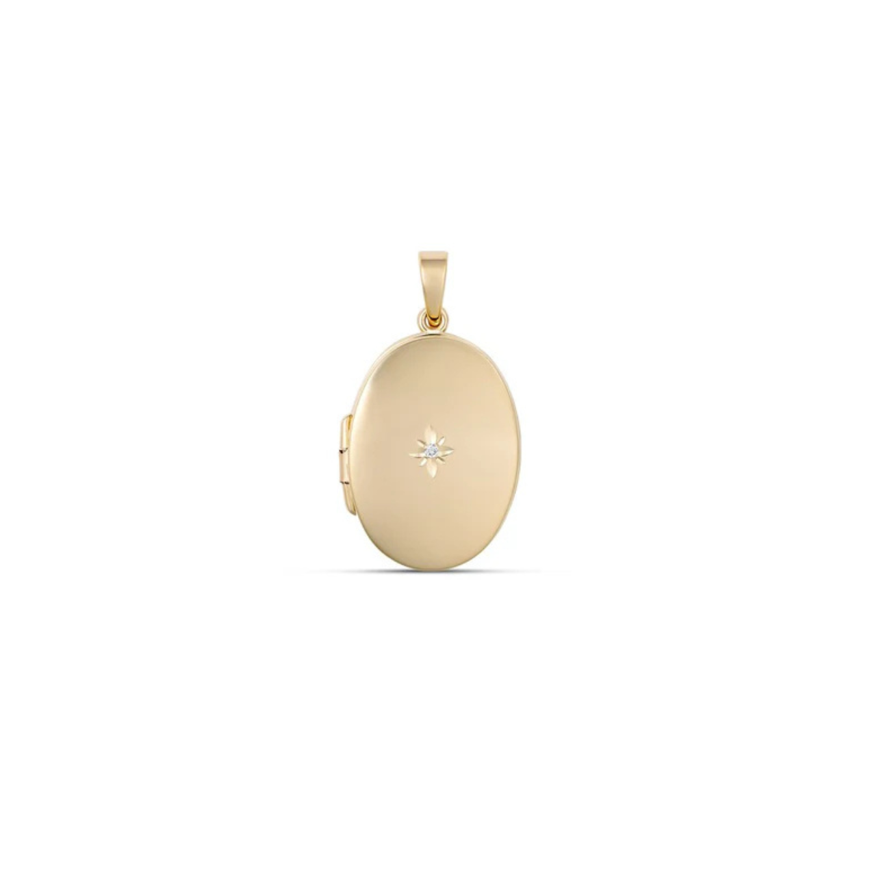 Yellow Gold Oval & Diamond Locket