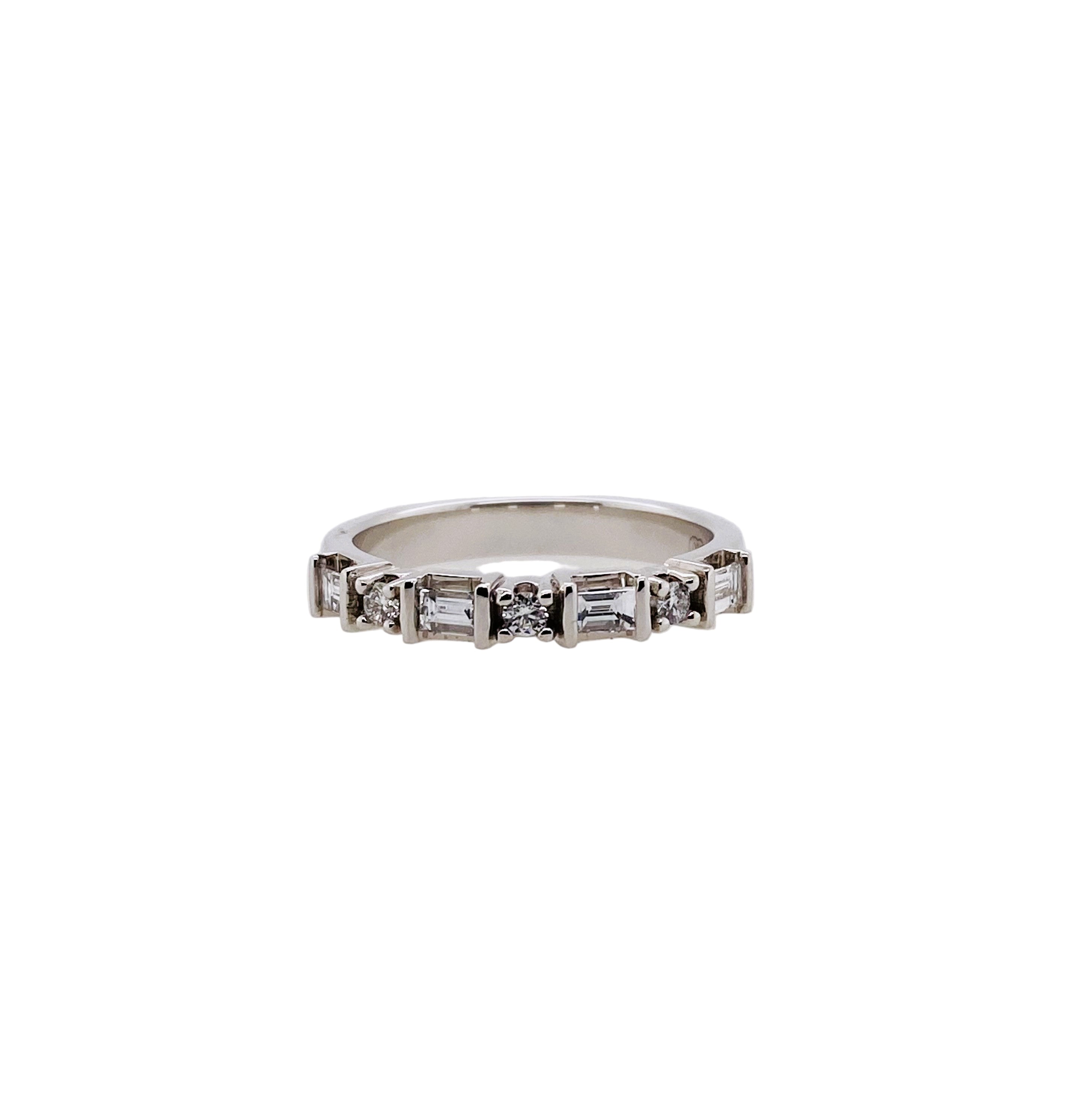 White Gold & Diamond Set Band Ring