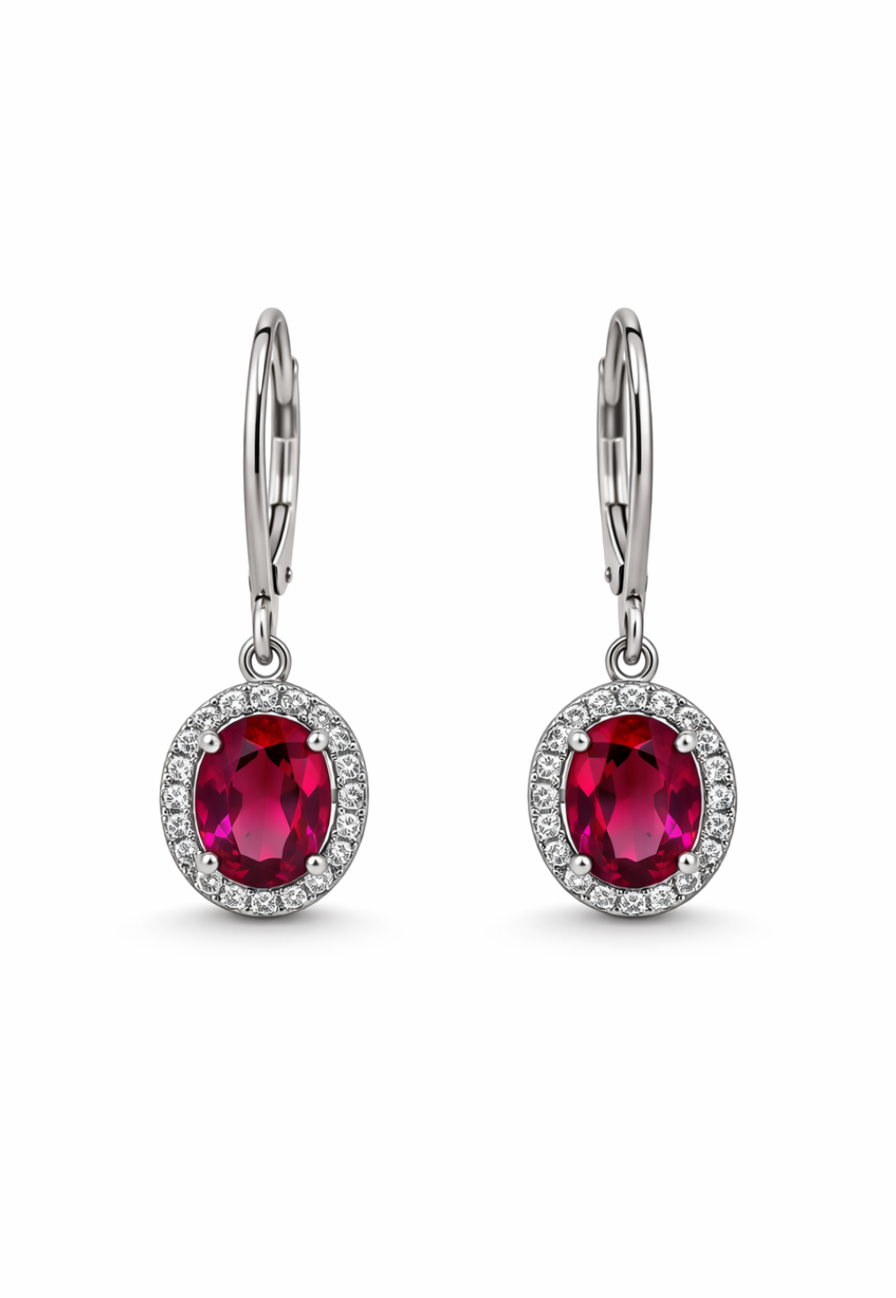 White Gold Diamond & Pink Tourmaline Drop Earrings