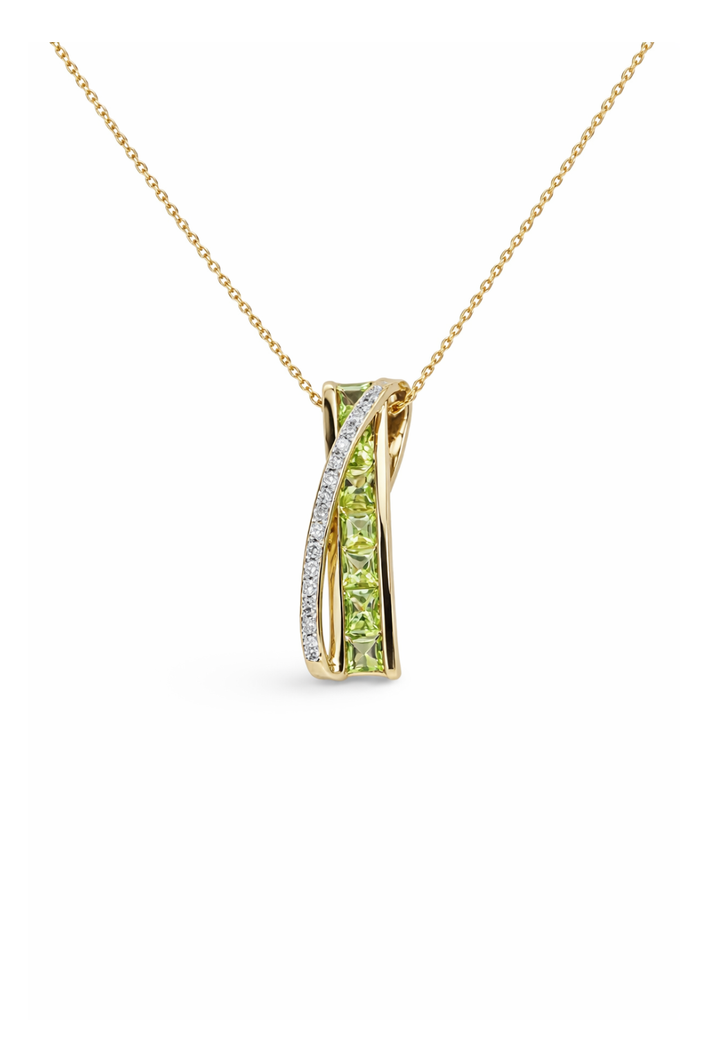 Yellow Gold Diamond & Peridot Pendant