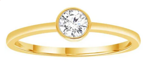 9ct Yellow Gold & Diamond Solitaire Ring
