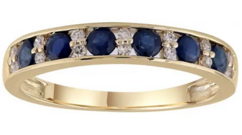 9ct Yellow Gold Diamond & Sapphire Dress Ring