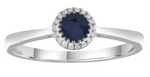 9ct White Gold Sapphire & Diamond Set Dress Ring.