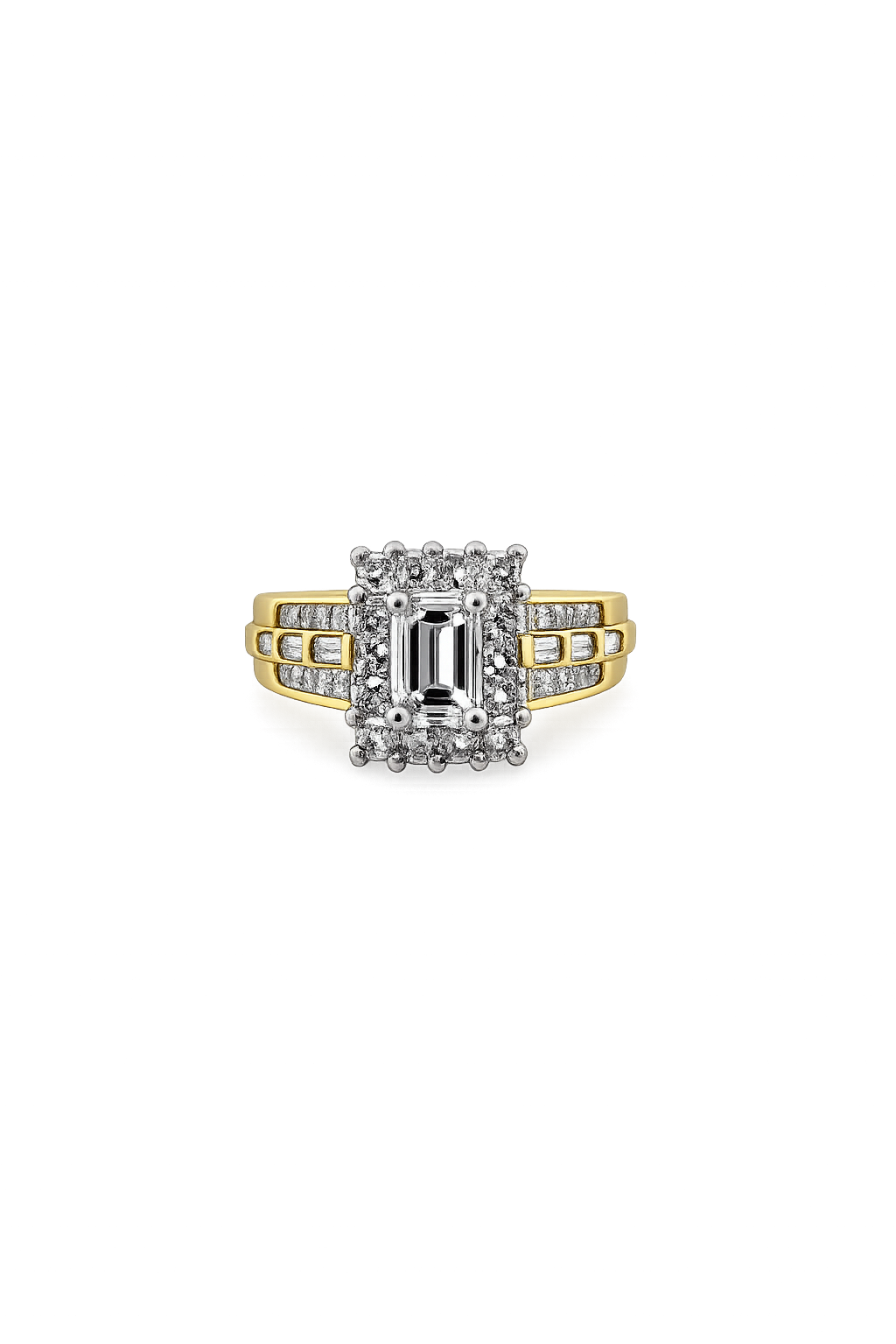 Pre Owned Yellow & White Gold 1.55ct Diamond Cluster Ring
