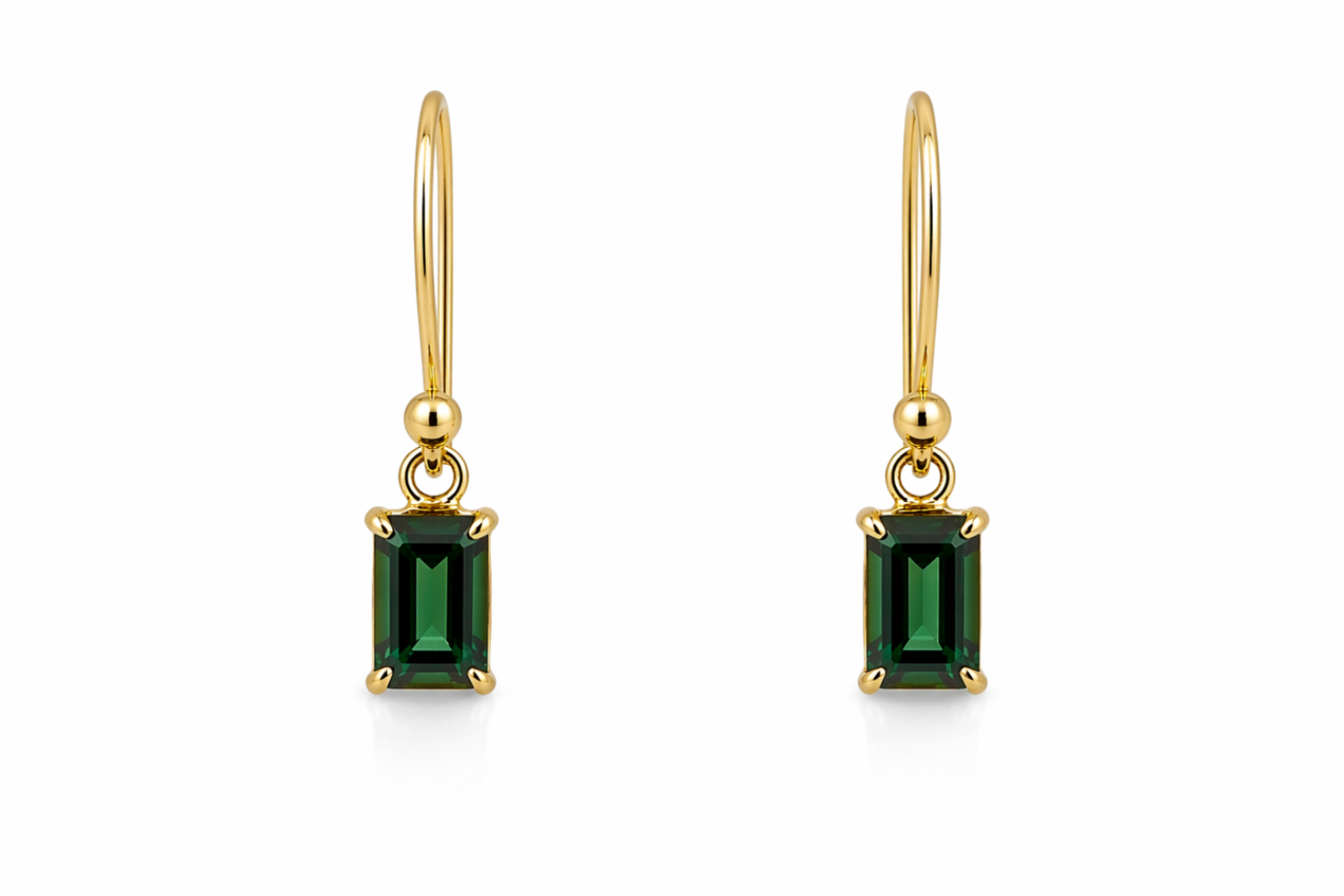 Yellow Gold & Tourmaline Earrings
