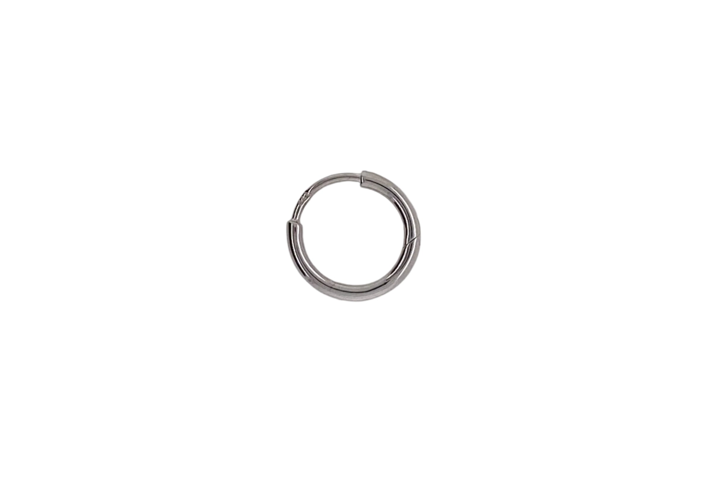Australian Made 9ct White Gold Hinged 13mm Hoop Earrings