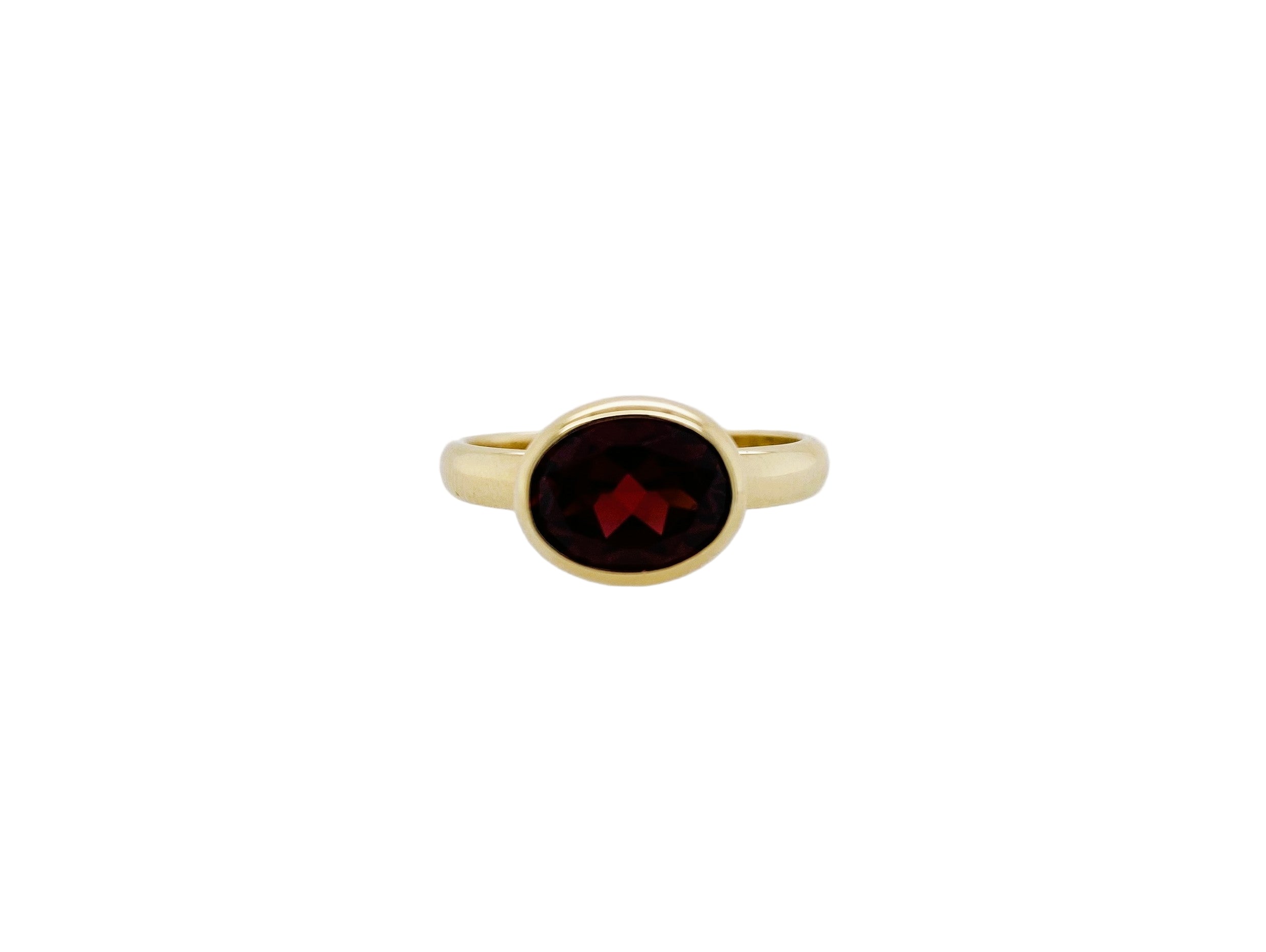 Yellow Gold Garnet Ring