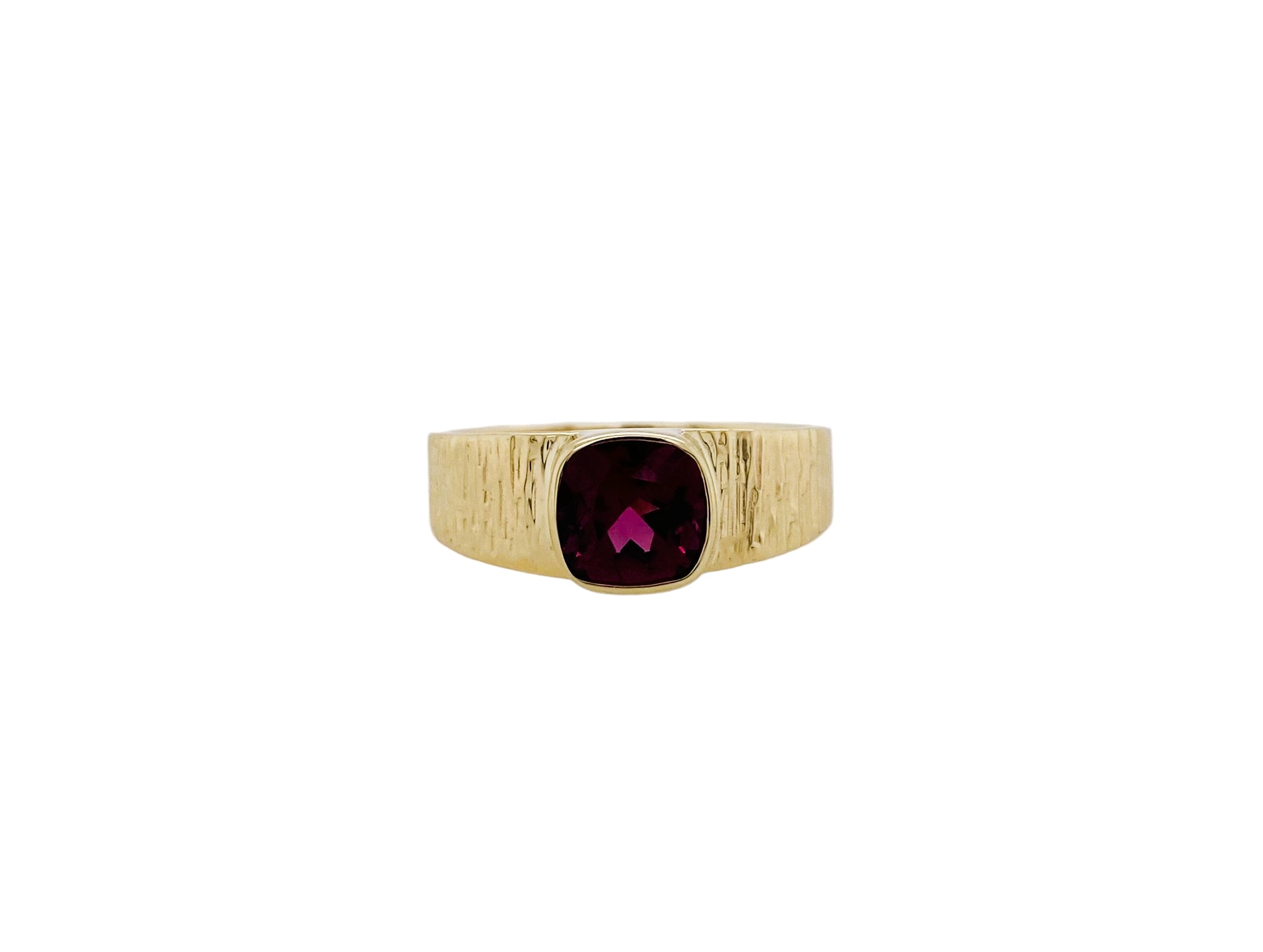 Yellow Gold Rhodilite Garnet Ring