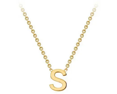 9ct Yellow Gold Initial With 38cm Chain + 5cm Extender