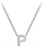 9ct White Gold Initial With 38cm Chain + 5cm Extender