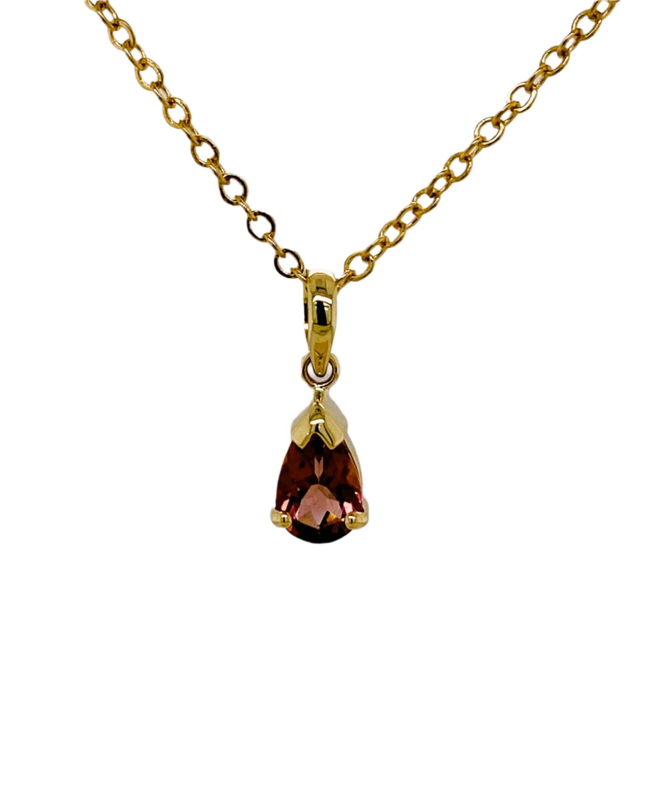 9ct Yellow Gold & Pink Tourmaline Pendant