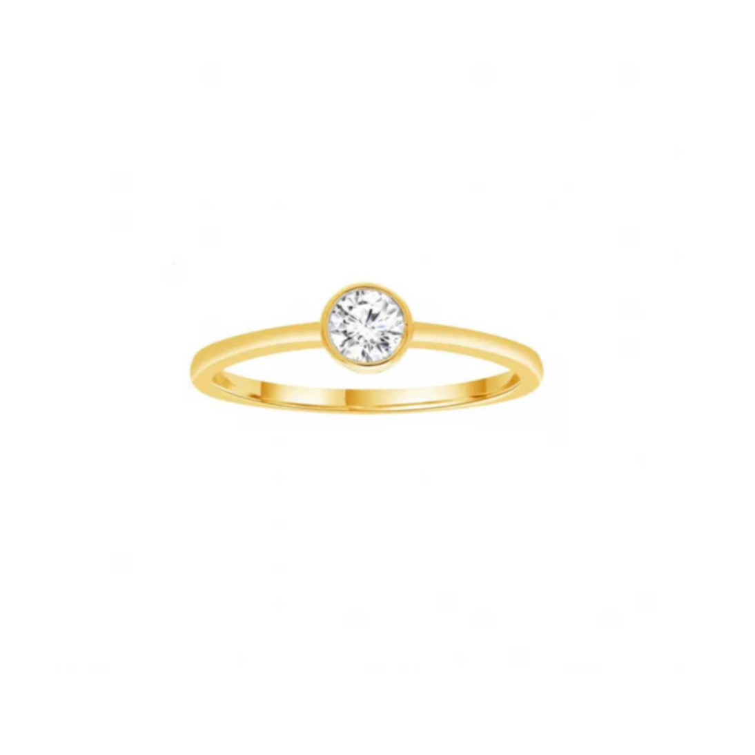 Yellow Gold & Diamond Solitaire Ring