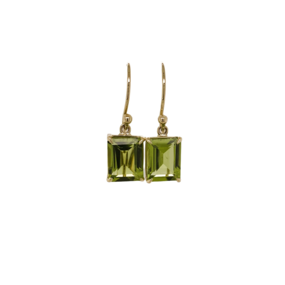Yellow Gold & Peridot Drop Earrings