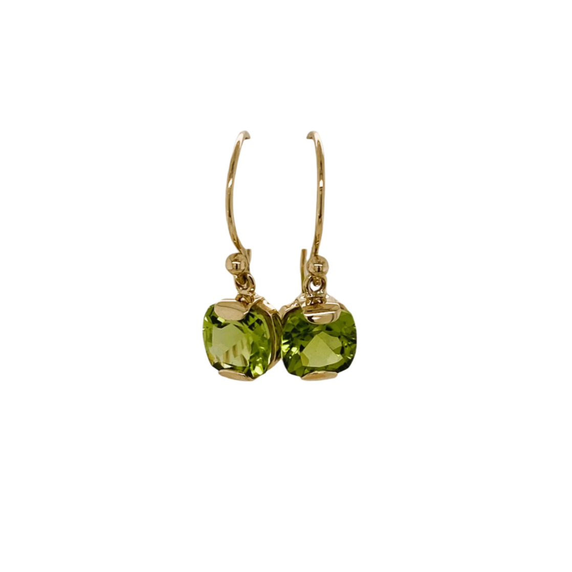 Yellow Gold & Peridot Drop Earrings
