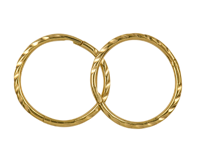 9ct Yellow Gold 12mm Twist Sleepers