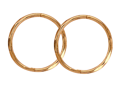 9ct Yellow Gold 14mm Facet Sleepers