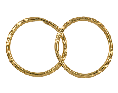 9ct Yellow Gold 14mm Twist Sleepers