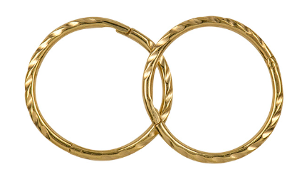 9ct Yellow Gold 20mm Twist Sleepers