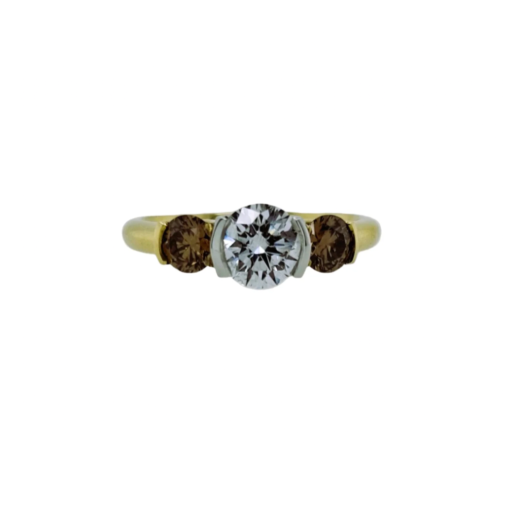 Yellow & White Gold 3 Stone Diamond Ring
