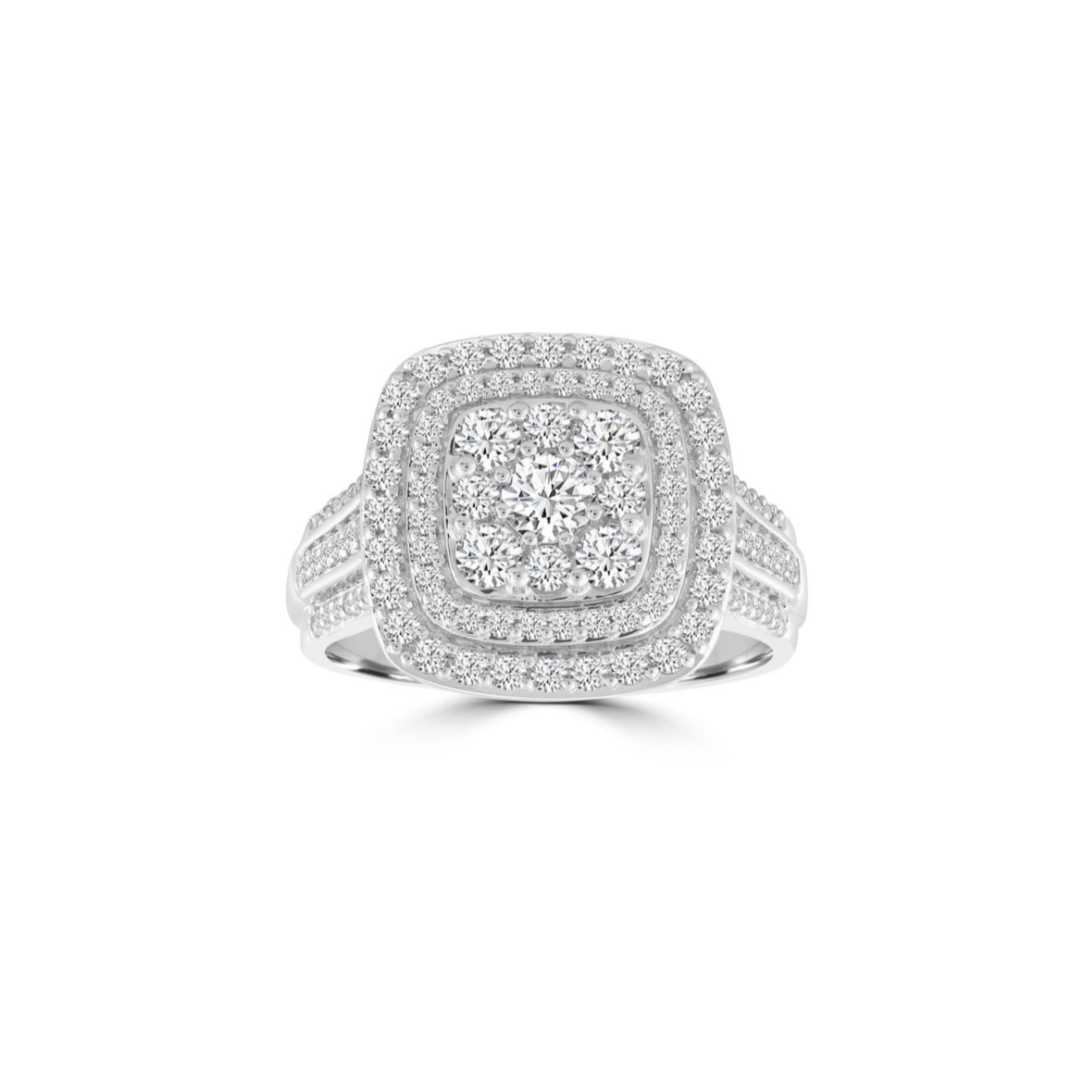 White Gold & Diamond Cluster Ring