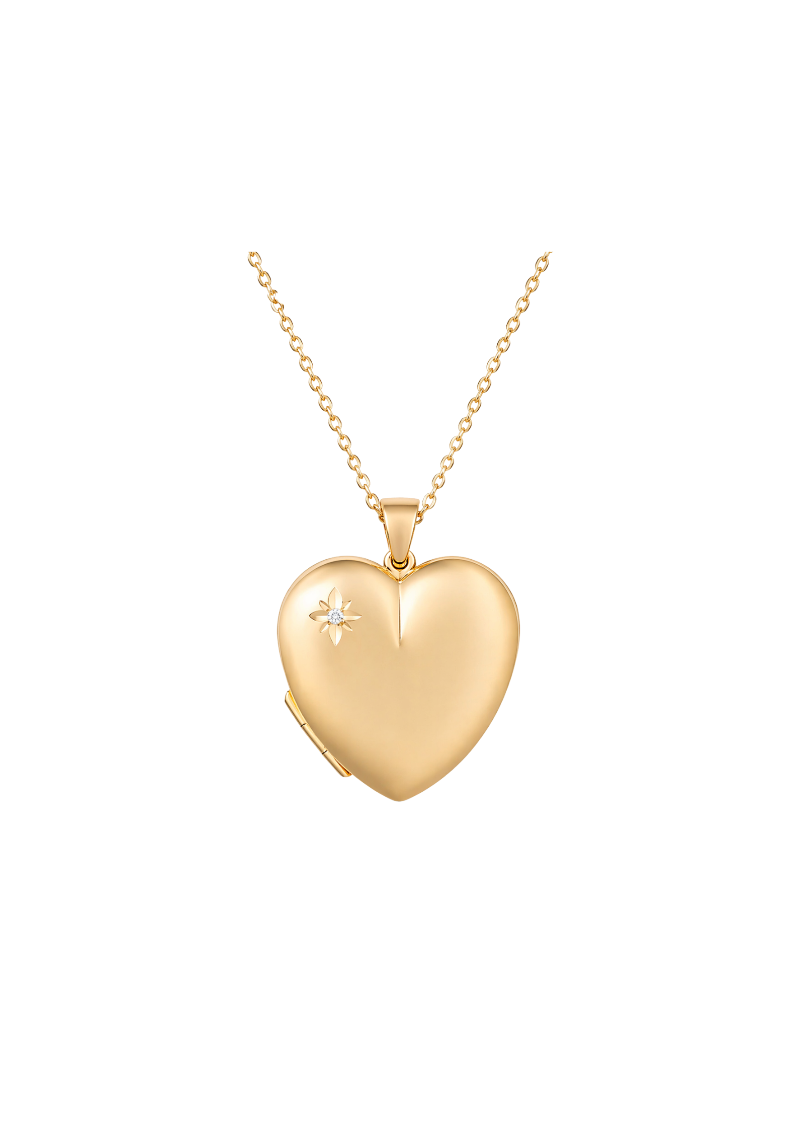 Yellow Gold & Diamond Heart Shaped Locket