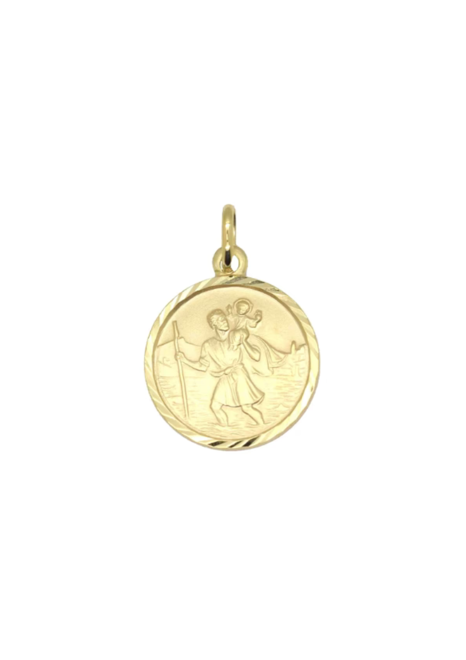 Yellow Gold Italian St Christopher Medallion