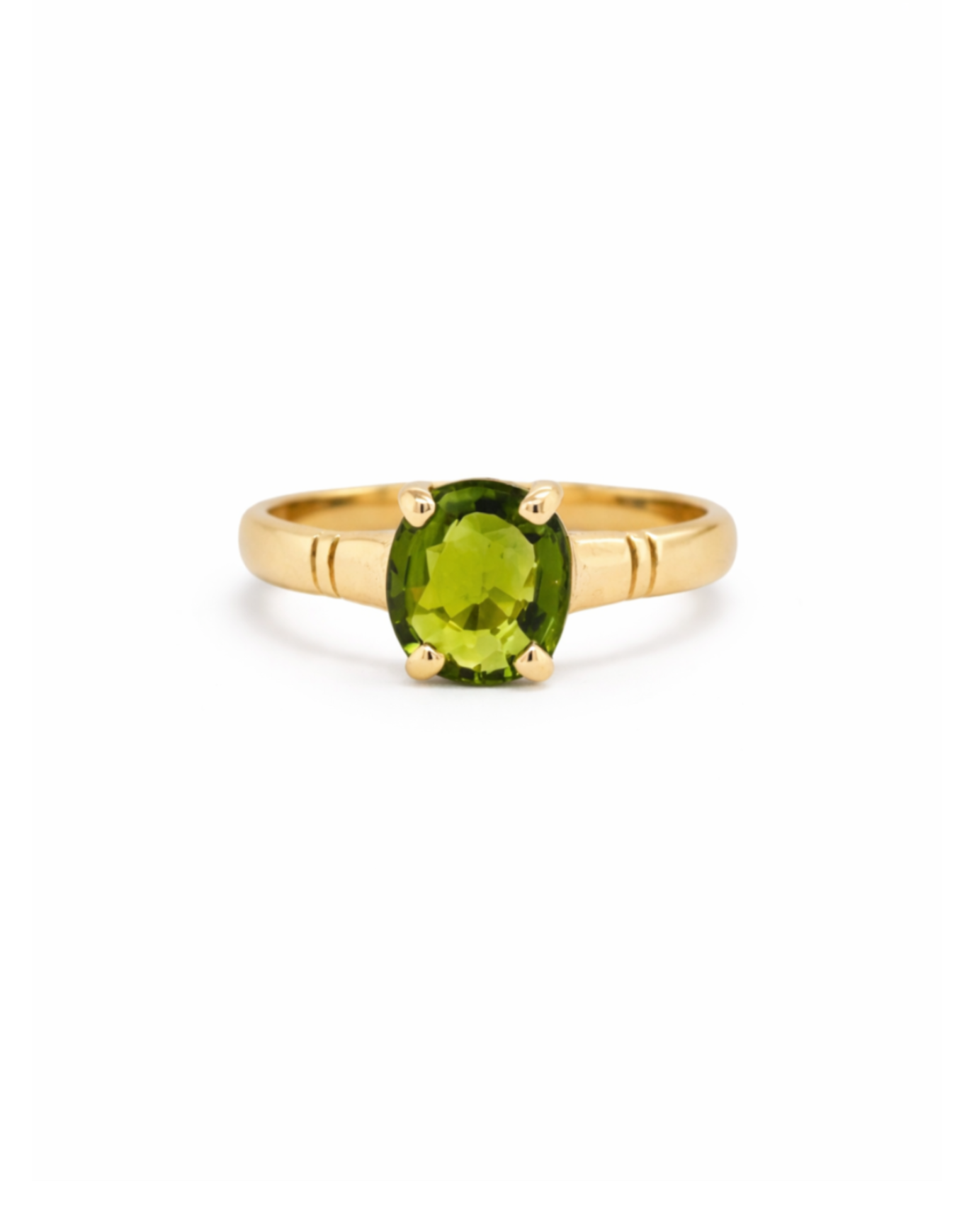 Yellow Gold & Green Tourmaline Ring