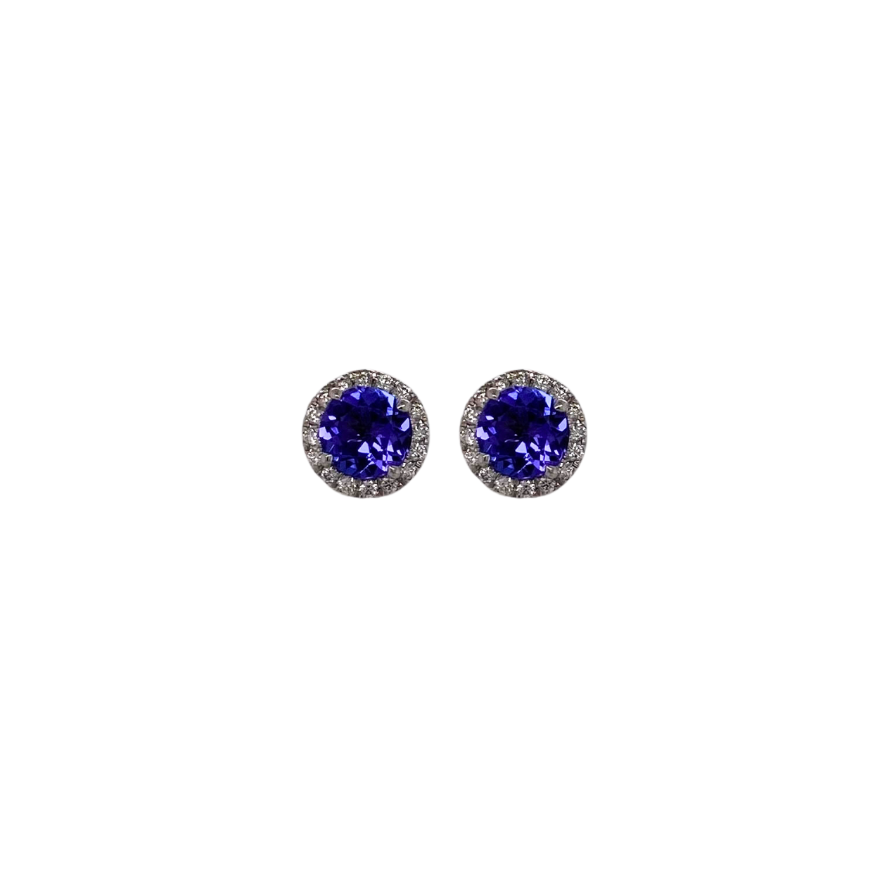 White Gold Tourmaline & Diamond Studs