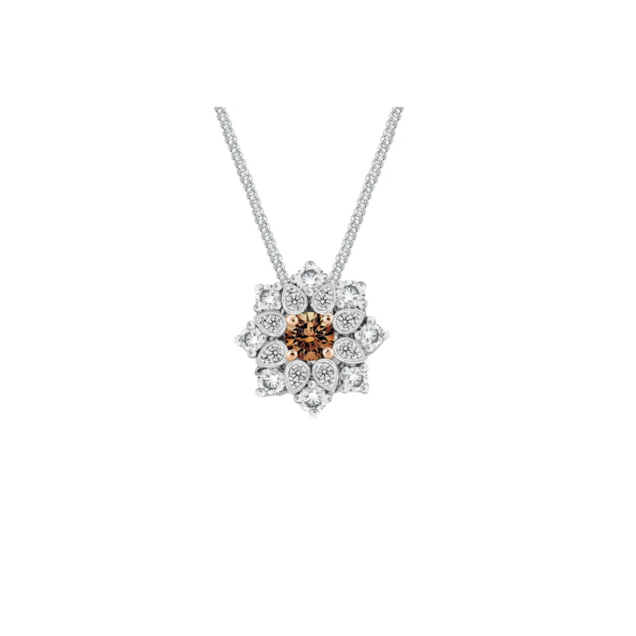 Two Tone Gold Diamond Star Pendant
