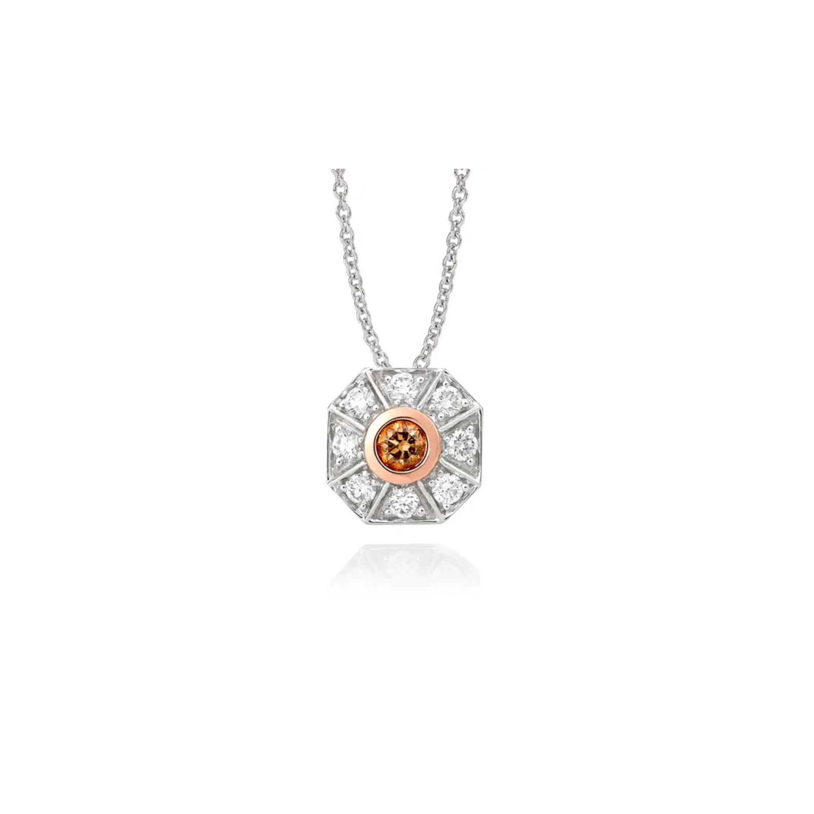 Two Tone Gold Diamond Pendant