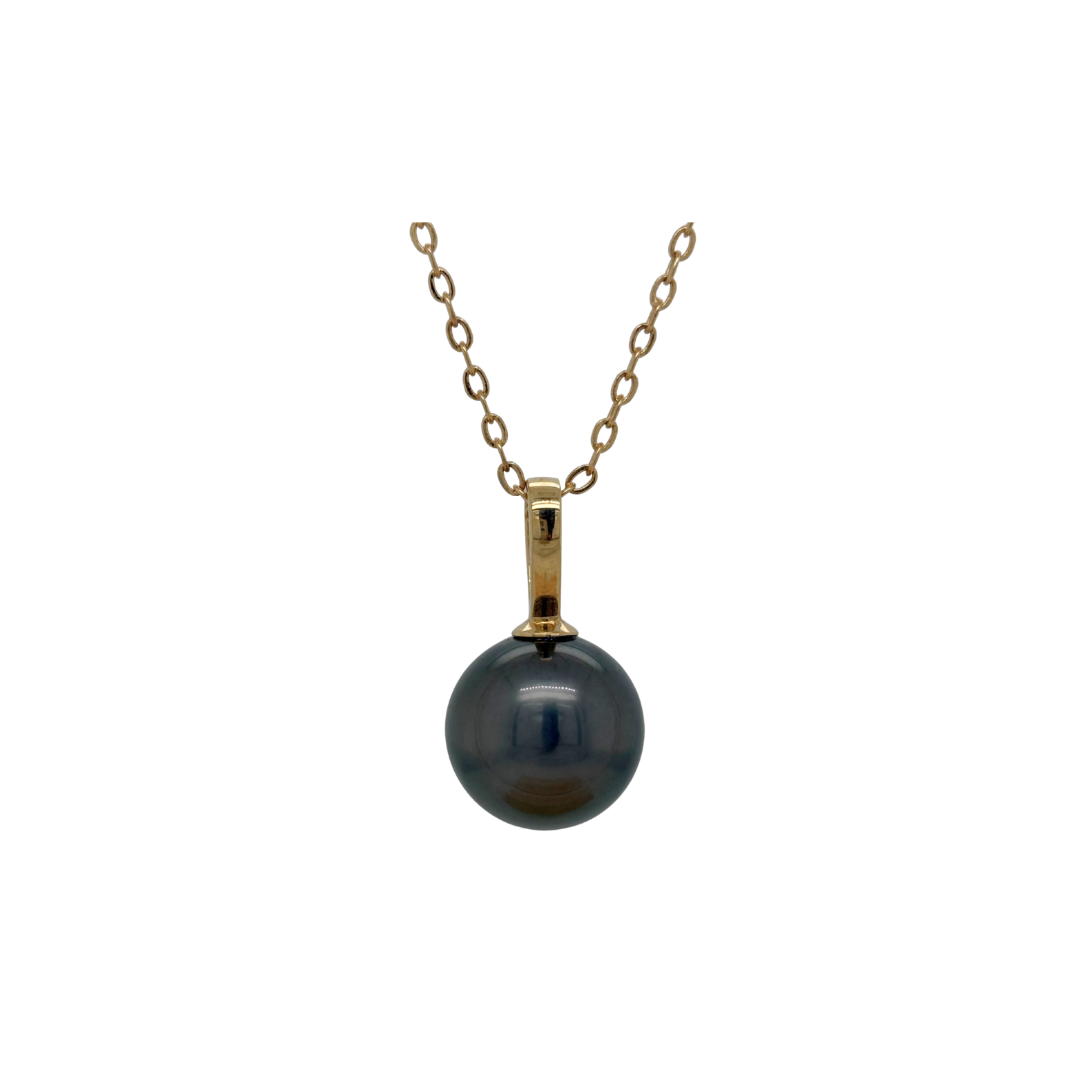Yellow Gold & Tahitian Black Pearl Pendant