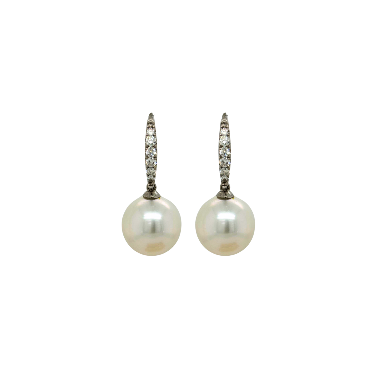 Diamond & Pearl Drop Earrings